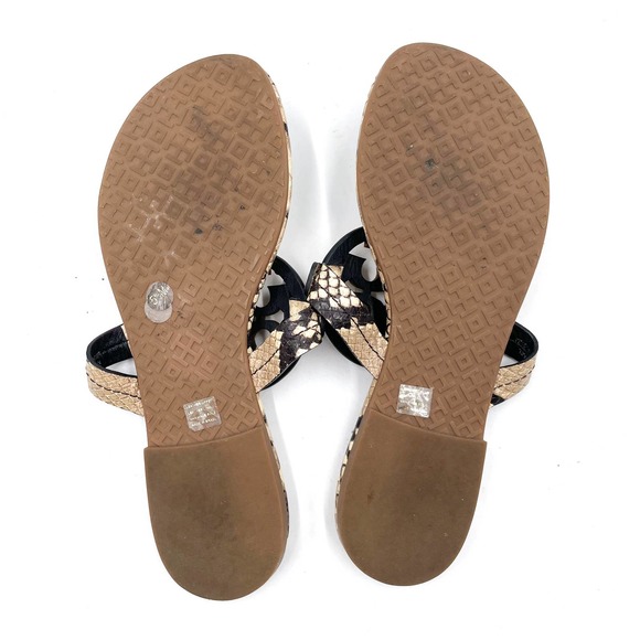 SOLD-Tory Burch Metal Miller Snake Print Sandals - Picture 7 of 8